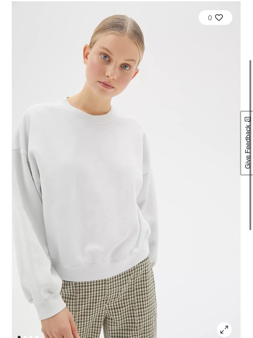 Agolde off white Crewneck balloon sleeve crew neck sweatshirt